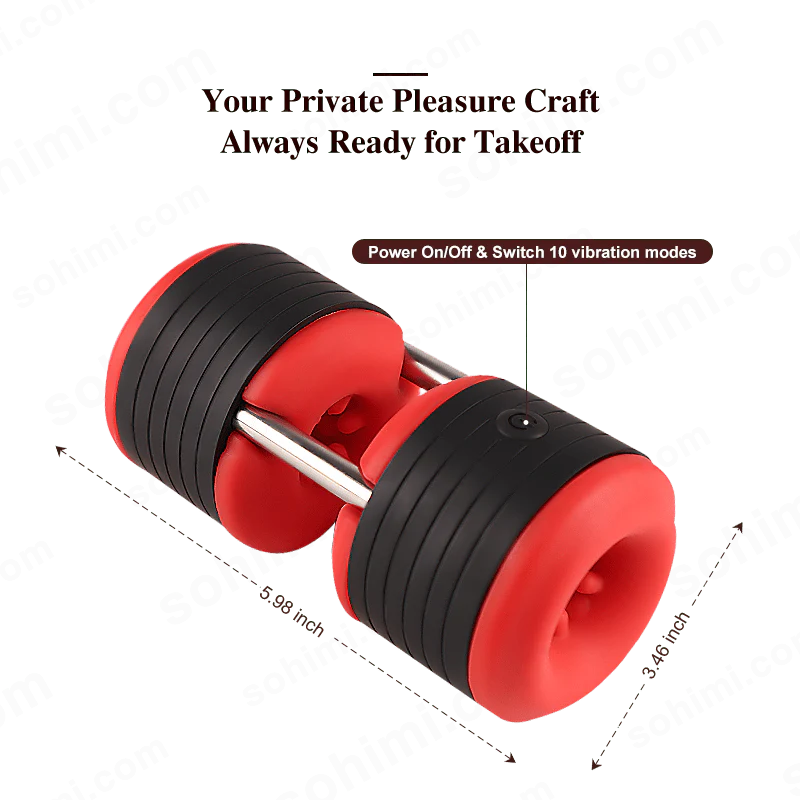 DUMBBELL| Auto Hollow 3D Textured Channel 10 Vibration Male Masturbator - Image 3