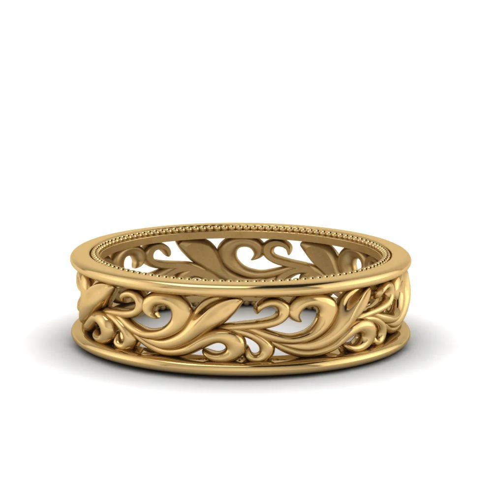 Filigree Gold Band Ring - Image 2