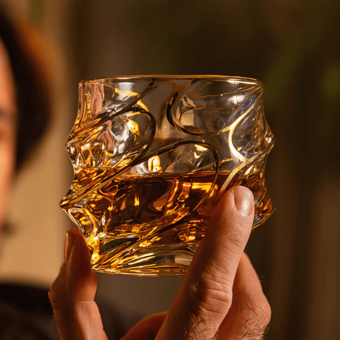 Gold Line Storm Japanese Crystal Whisky Glass - Image 16