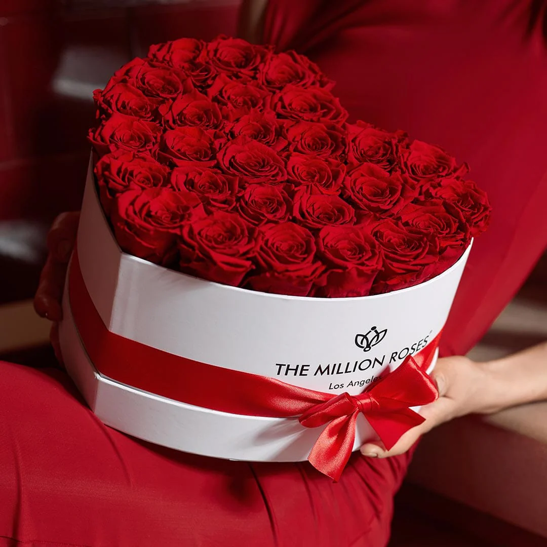 Heart White Box | Red Roses - Image 2