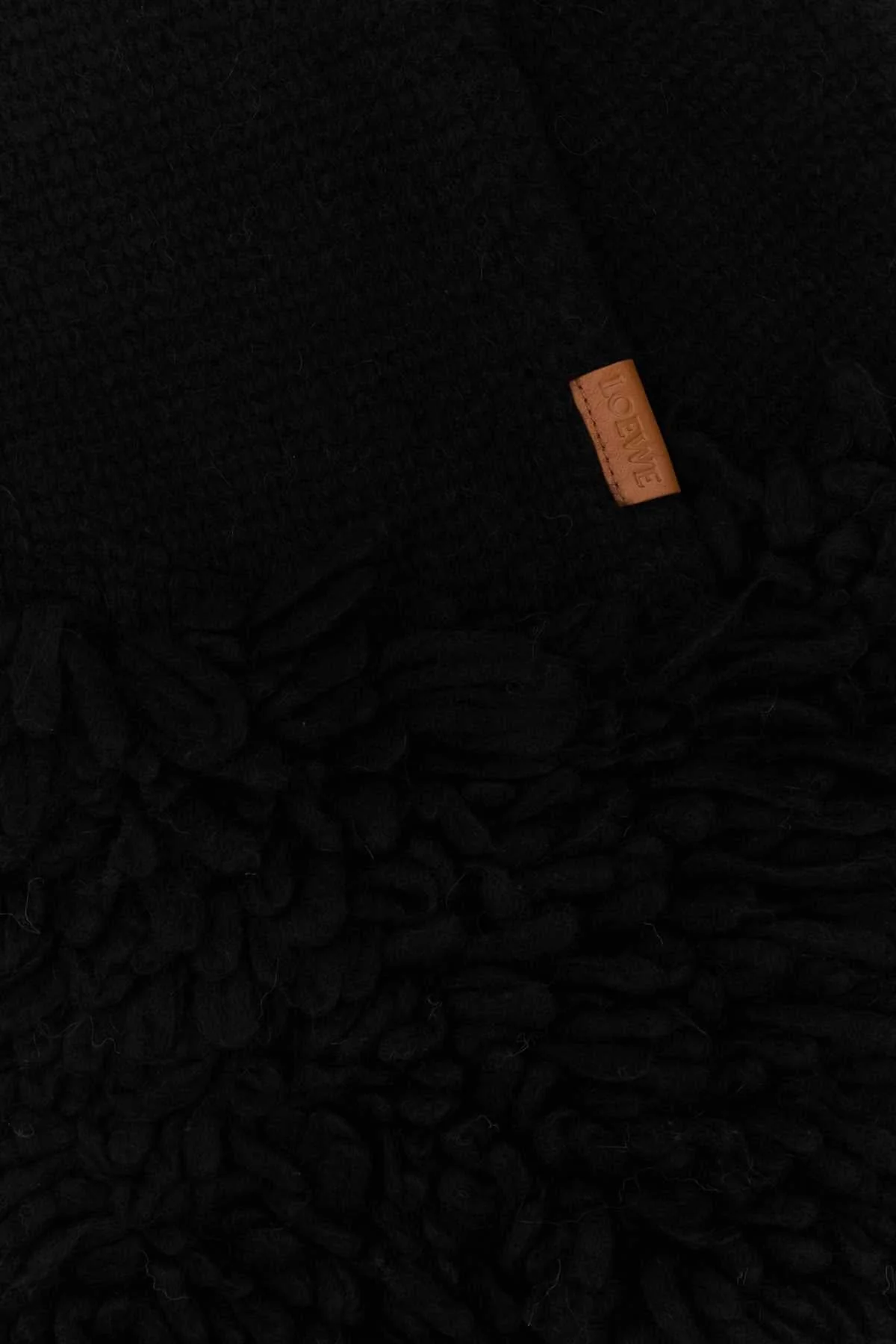 Black Alpaca Blend Scarf - Image 2