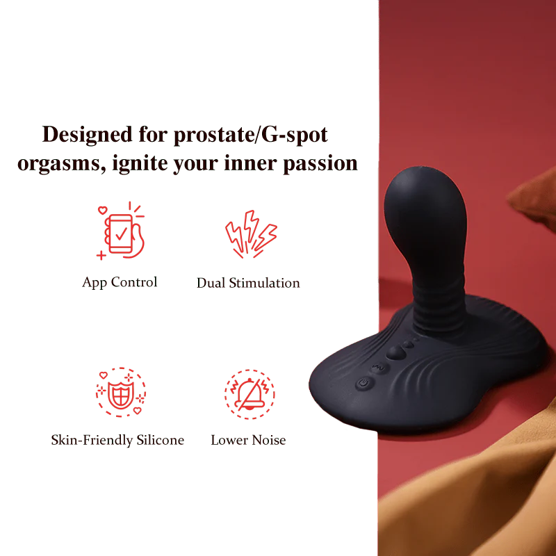 LUBIN| Rotating and Vibrating Prostate Massager Anal Dildo Butt Plug - Image 4