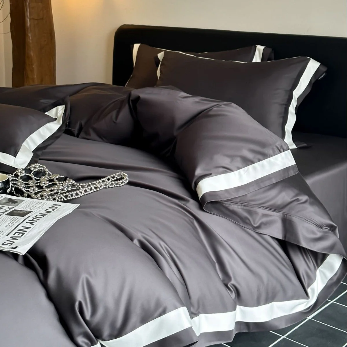 Luxury 100S Tencel-Cotton Blend Solid Color Bedding Set | 3CARATS - Image 3