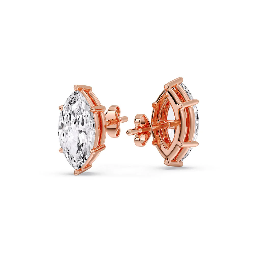 Marquise Diamond 6 Prong Stud Earrings - Image 35