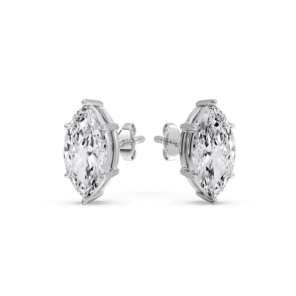 Marquise Diamond 6 Prong Stud Earrings - Image 39