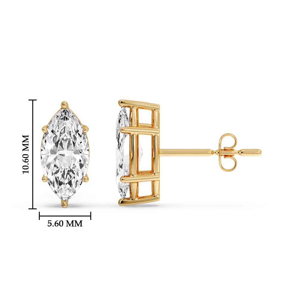 Marquise Diamond 6 Prong Stud Earrings - Image 43