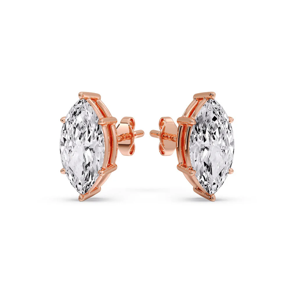 Marquise Diamond 6 Prong Stud Earrings - Image 49