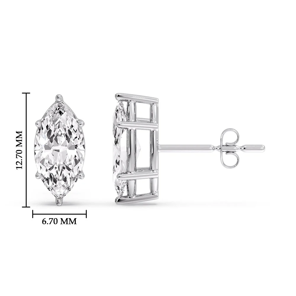 Marquise Diamond 6 Prong Stud Earrings - Image 53
