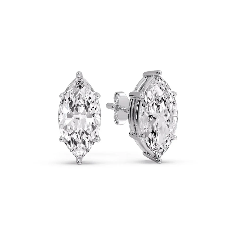 Marquise Diamond 6 Prong Stud Earrings - Image 65