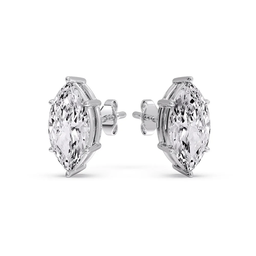 Marquise Diamond 6 Prong Stud Earrings - Image 67