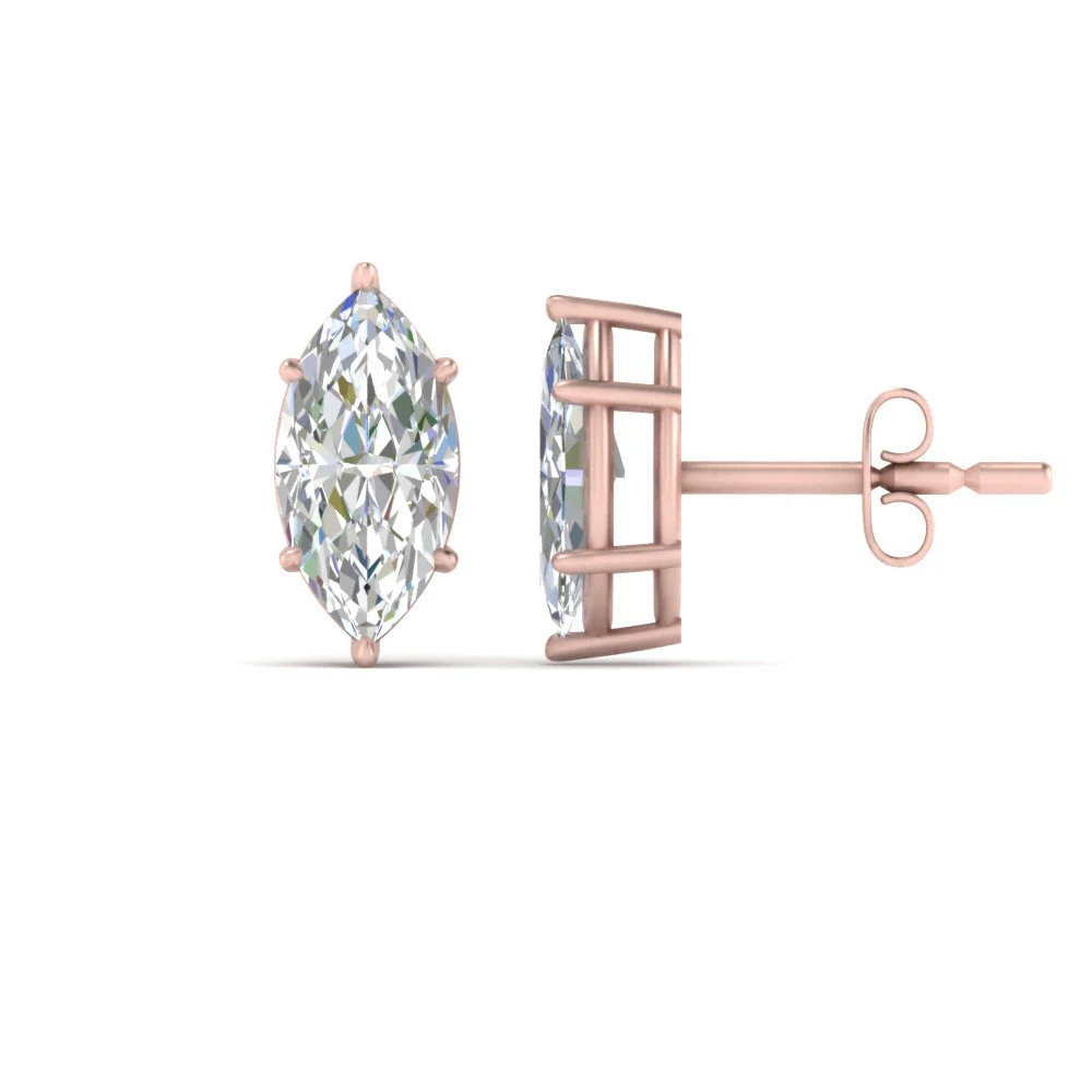 Marquise Diamond 6 Prong Stud Earrings - Image 72