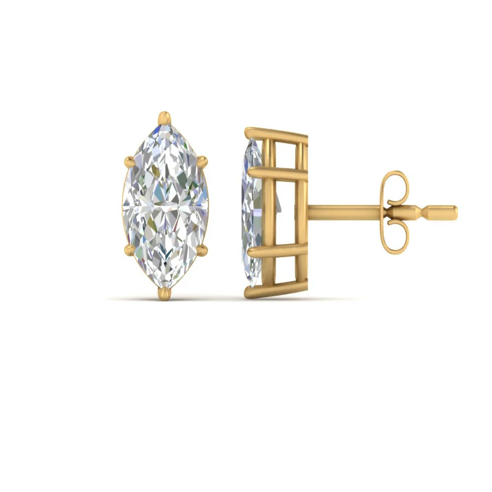 Marquise Diamond 6 Prong Stud Earrings - Image 86
