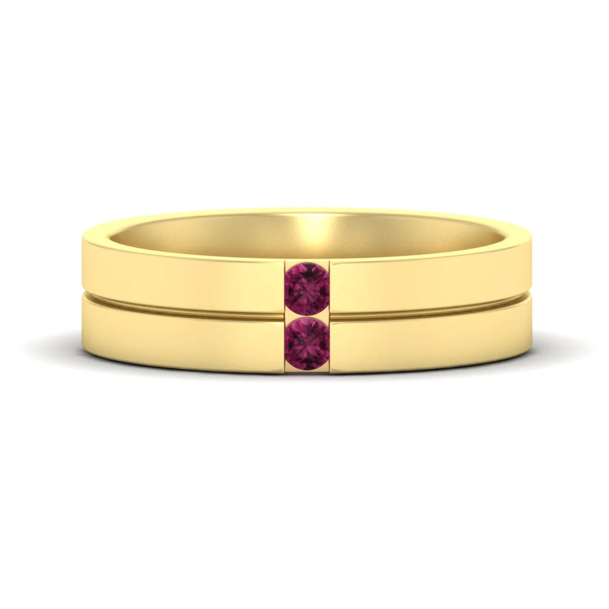 Mens 2 Stone | Wedding Band - Image 11