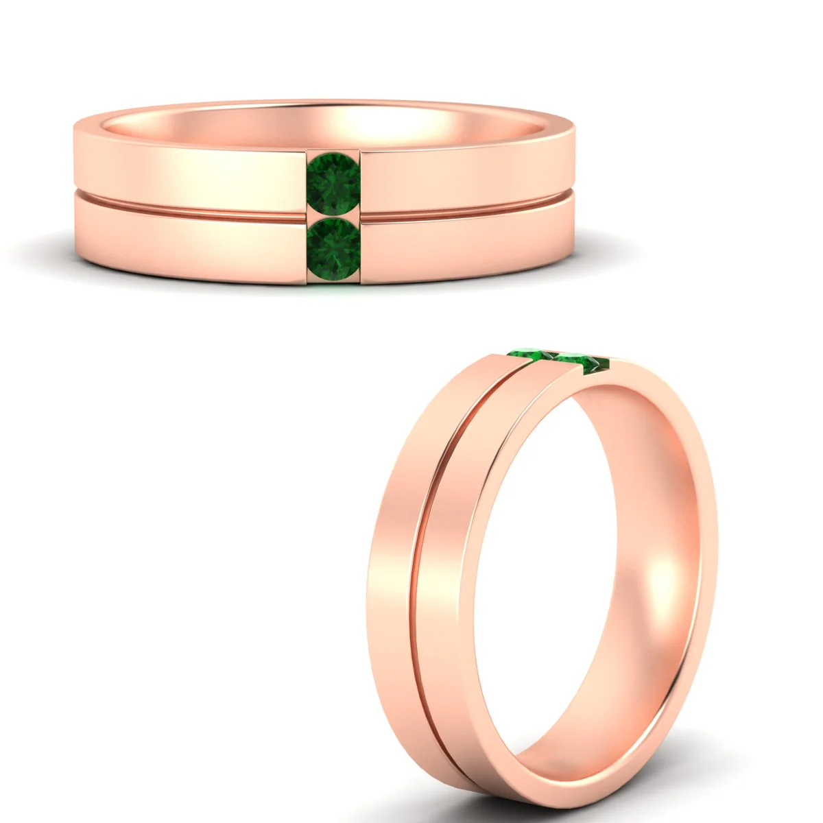 Mens 2 Stone | Wedding Band - Image 48