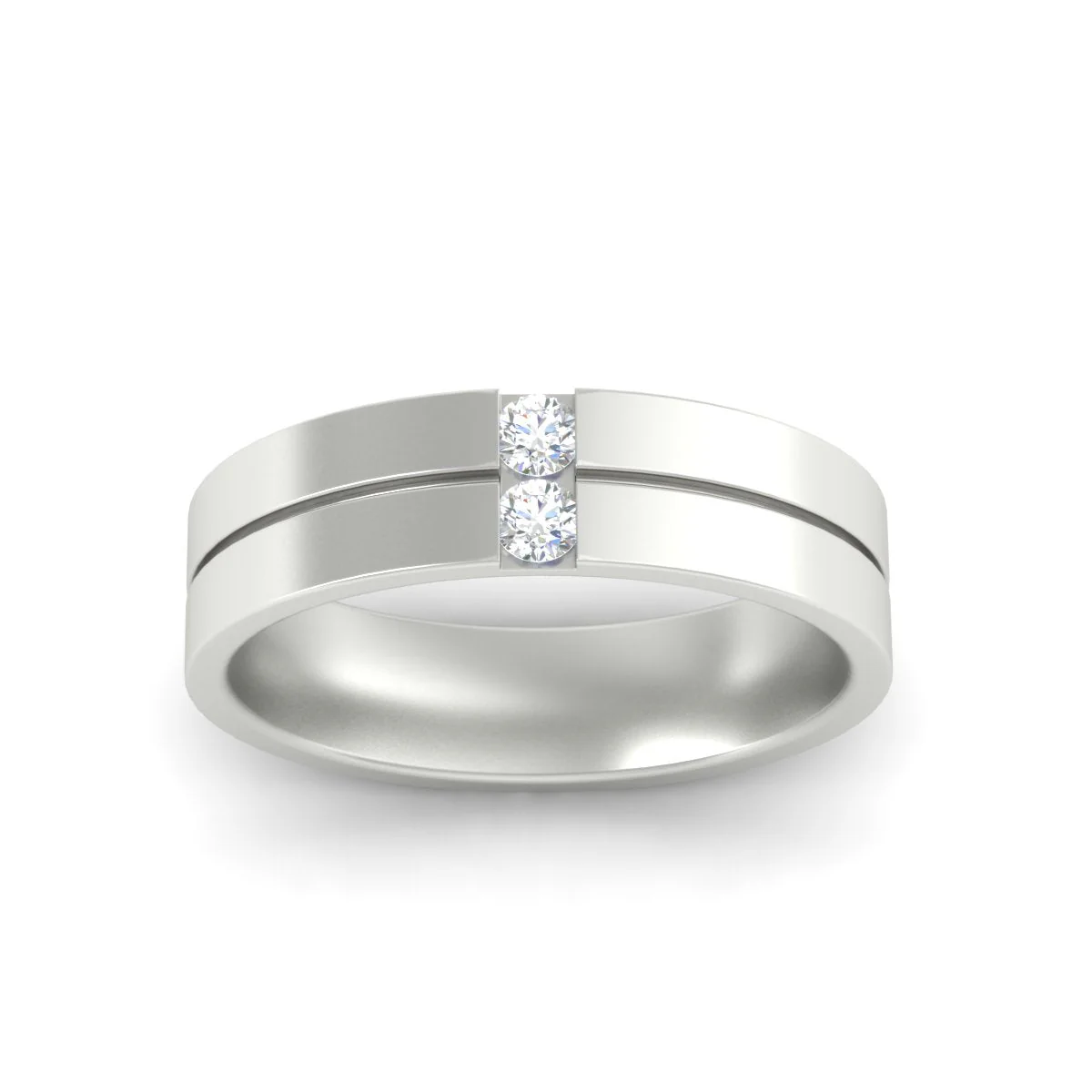 Mens 2 Stone | Wedding Band - Image 64