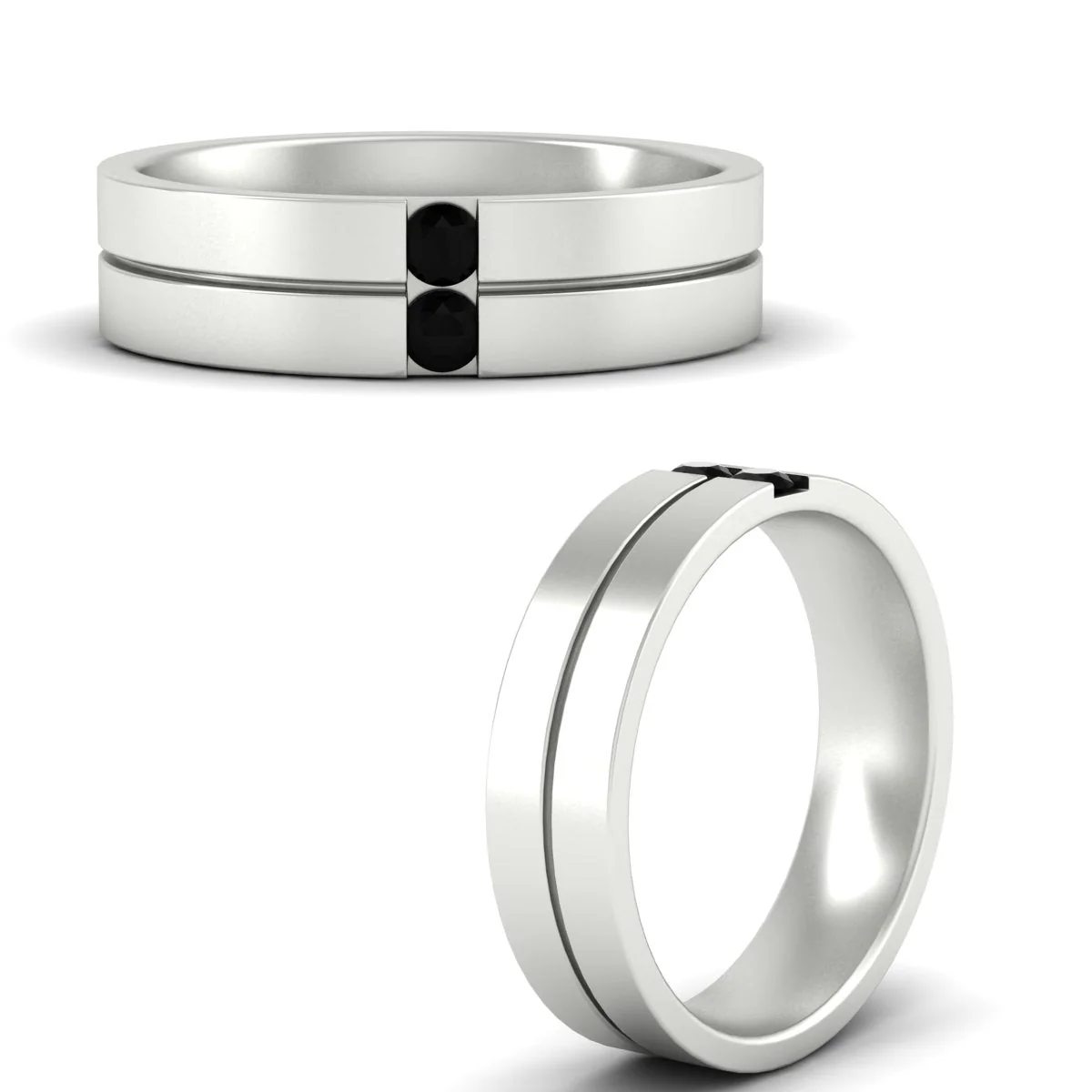 Mens 2 Stone | Wedding Band - Image 88