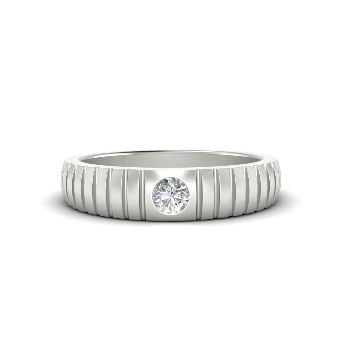 Bezel Set Modern | Wedding Band - Image 11