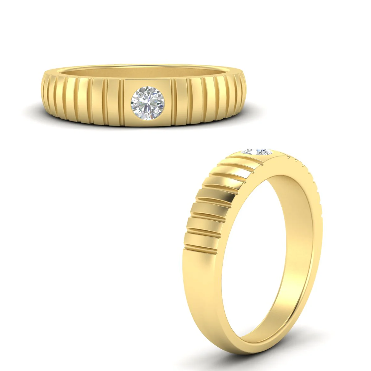 Bezel Set Modern | Wedding Band - Image 2