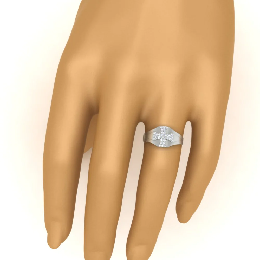 Cross Engagement Ring - Image 3