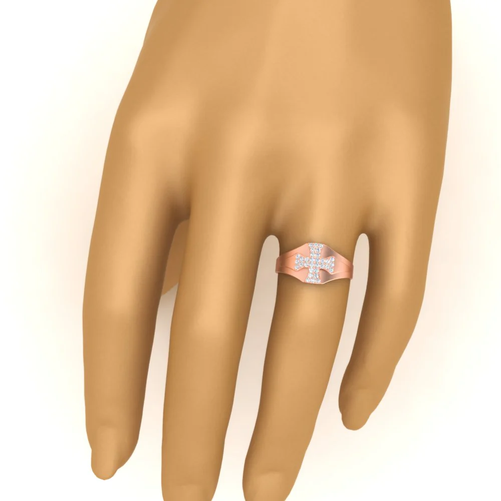 Cross Engagement Ring - Image 6