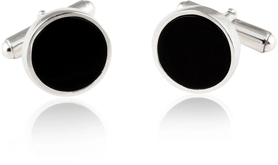 Men's Onyx Sterling Silver Tuxedo Cufflinks & Studs Formal Set for Wedding Solid 925 Includes Travel Gift Box - Image 9