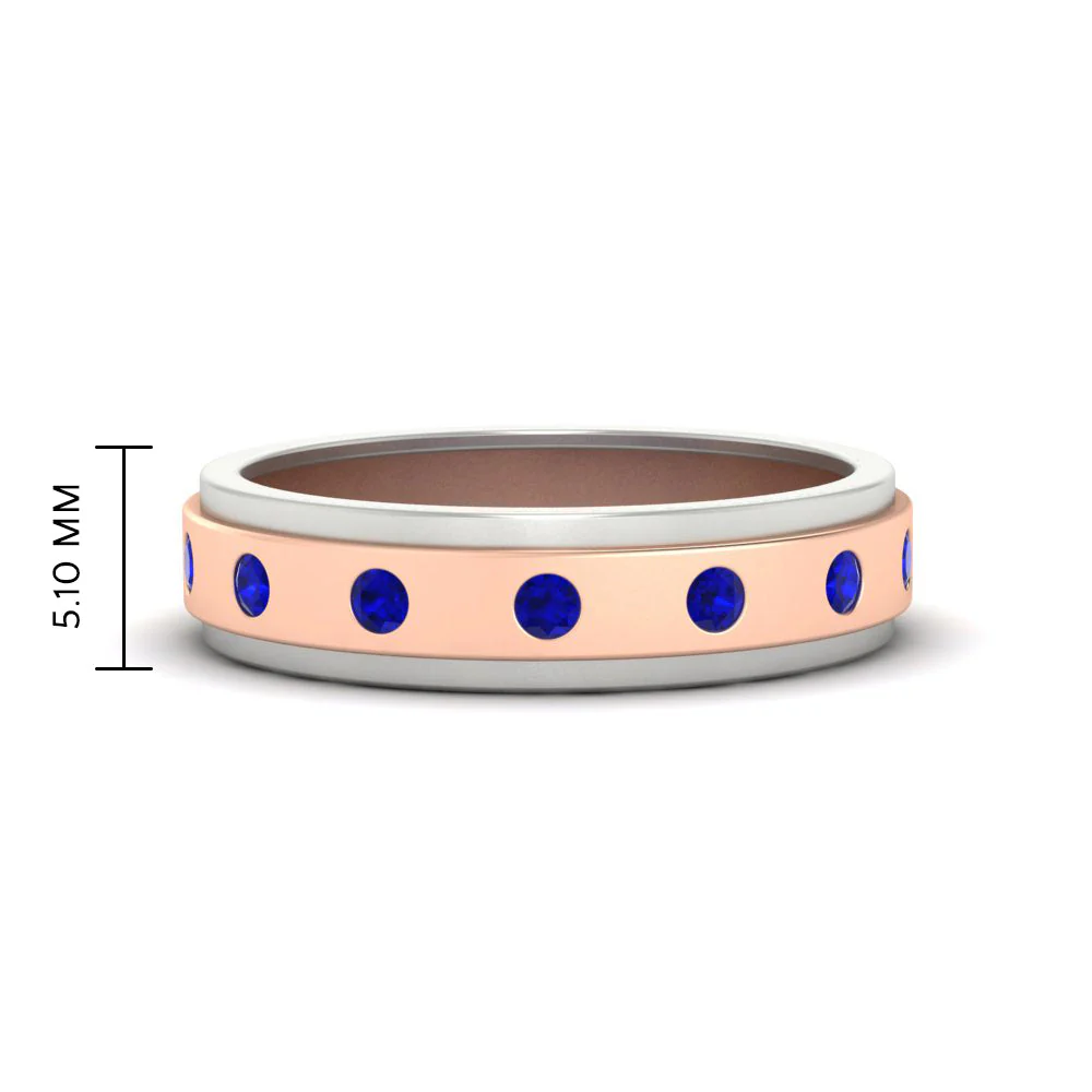 Two Tone Bezel Stone | Wedding Band - Image 16