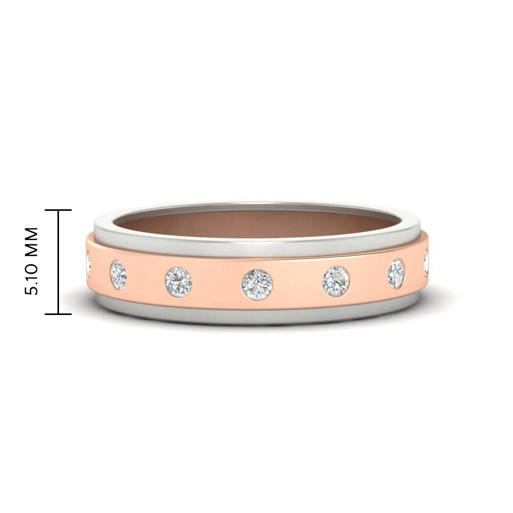 Two Tone Bezel Stone | Wedding Band - Image 24