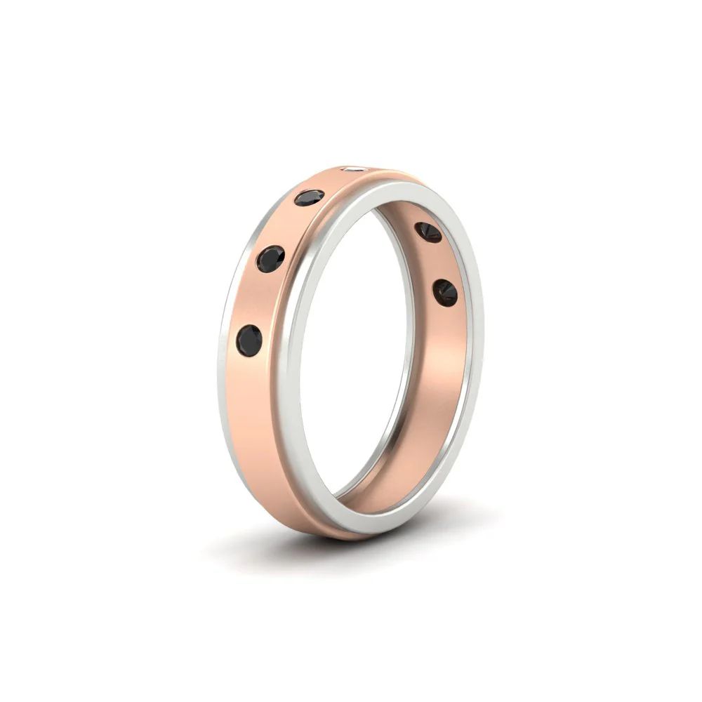 Two Tone Bezel Stone | Wedding Band - Image 5