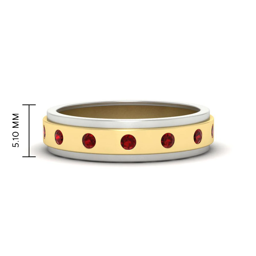 Two Tone Bezel Stone | Wedding Band - Image 56