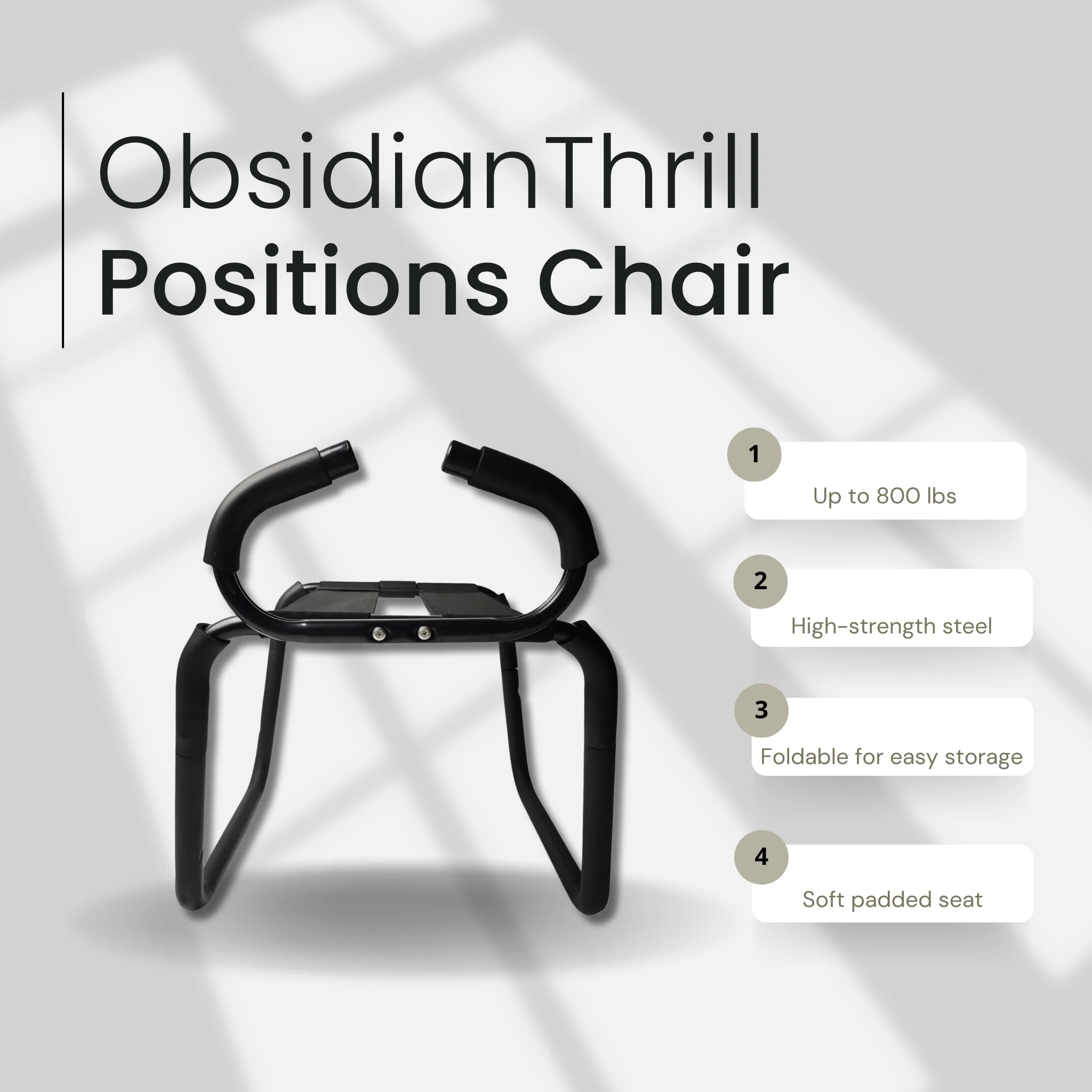 ObsidianThrill Large Sex Position Enhancer Chair with Handrail - Image 3