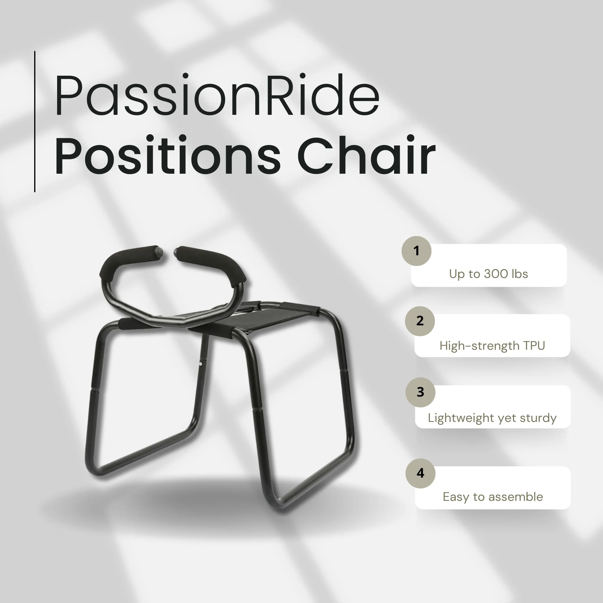 PassionRide Multifunction Sex Position Enhancer Chair with Handrail - Image 2