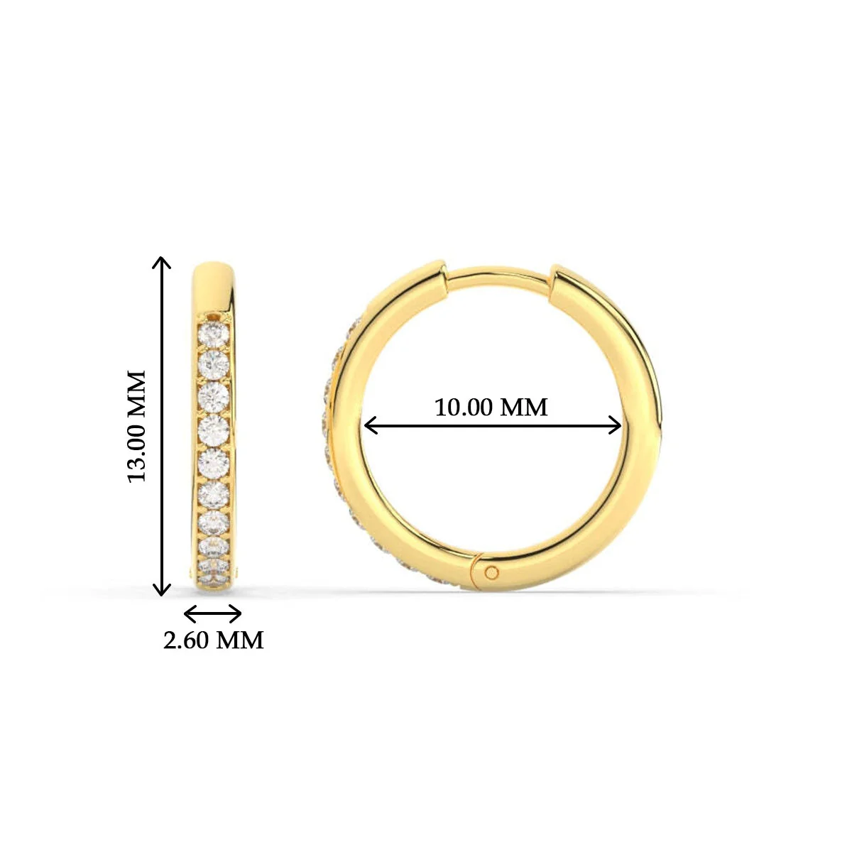 Pave Set Round Diamond Hinged Hoop Earrings - Image 13