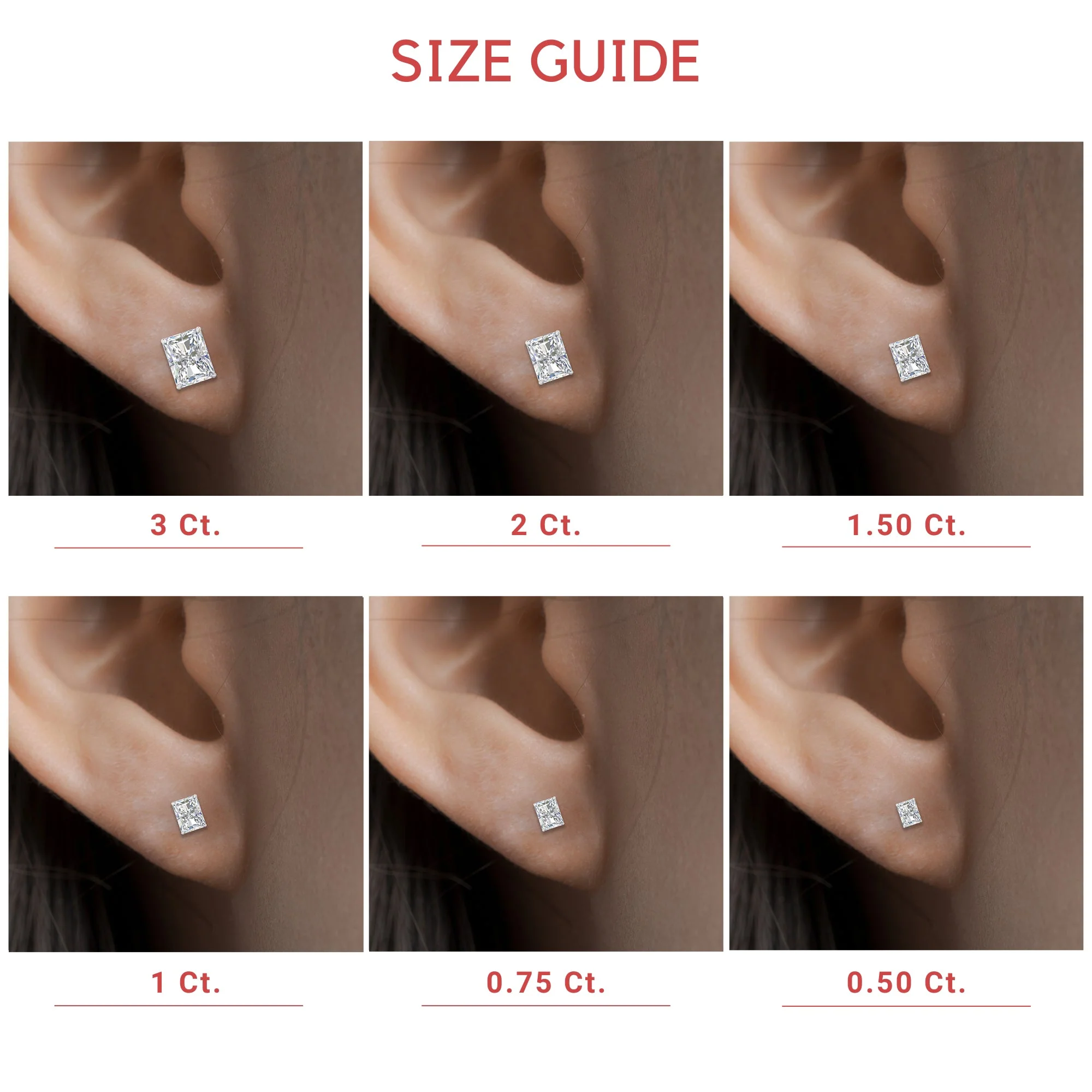 Radiant Diamond Basket Stud Earring - Image 55