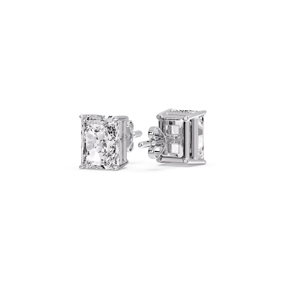 Radiant Diamond Basket Stud Earring - Image 6