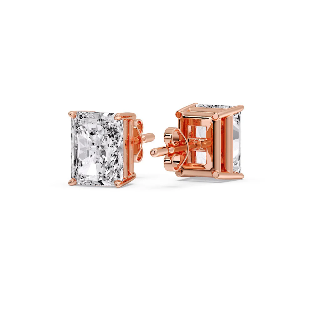 Radiant Diamond Basket Stud Earring - Image 67