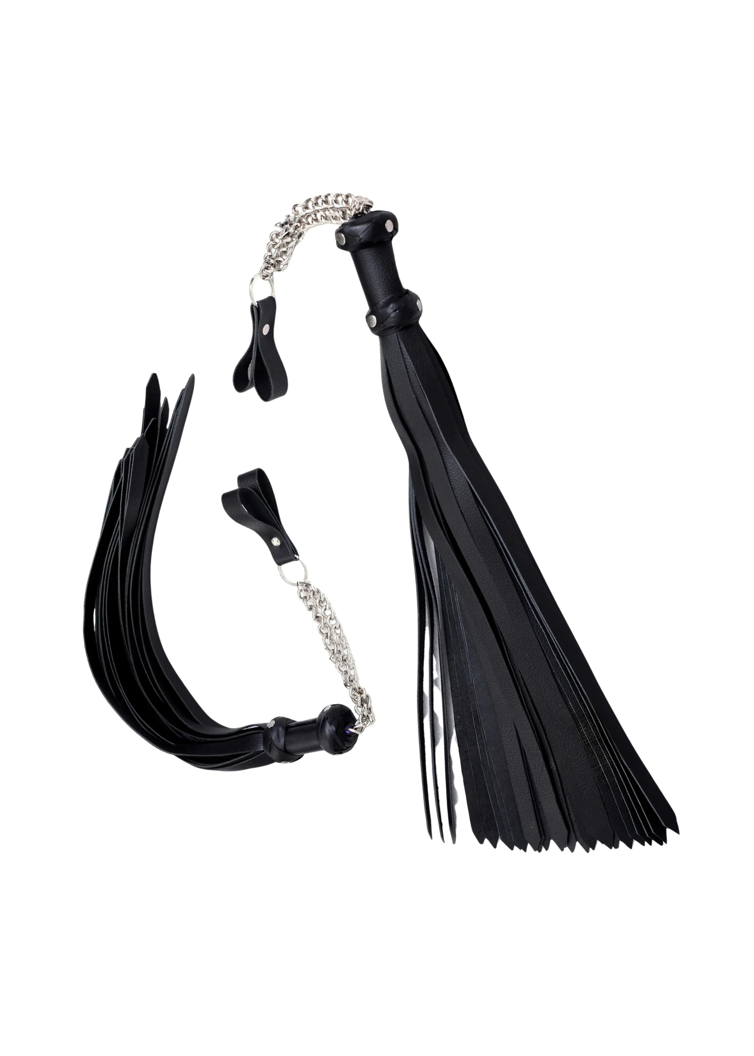Leather Finger Loop Flogger | 25 Falls Black - Image 3