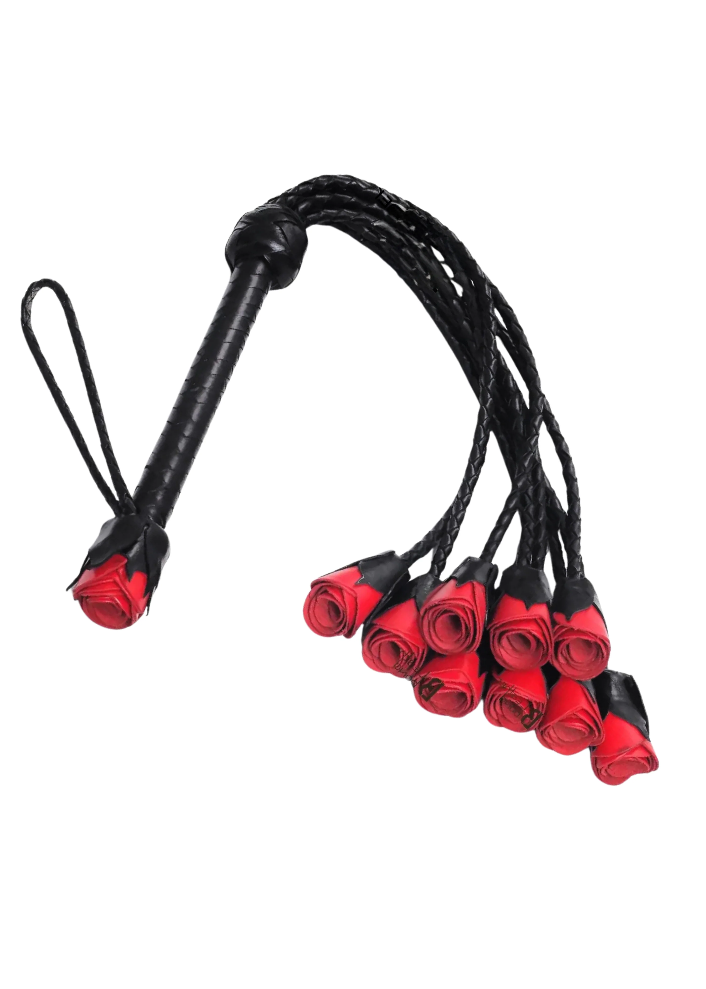 Red Rose Flogger | 9 Braided Leather Falls