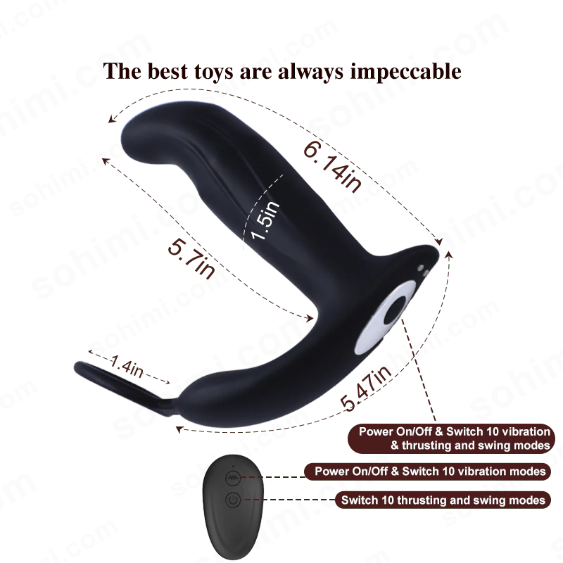 SBD|Thrusting & Vibrating Anal Vibrator Butt Plug with Cock Ring - Image 3