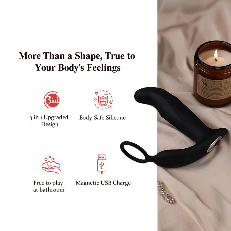 SBD|Thrusting & Vibrating Anal Vibrator Butt Plug with Cock Ring - Image 4