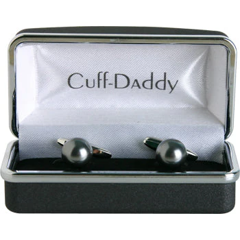 Swarovski Crystal Dark Gray Pearl Cufflinks - Image 2